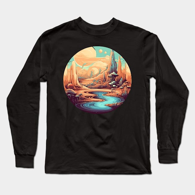 Surreal Dreamscape: Oasis in the Desert Long Sleeve T-Shirt by Czajnikolandia